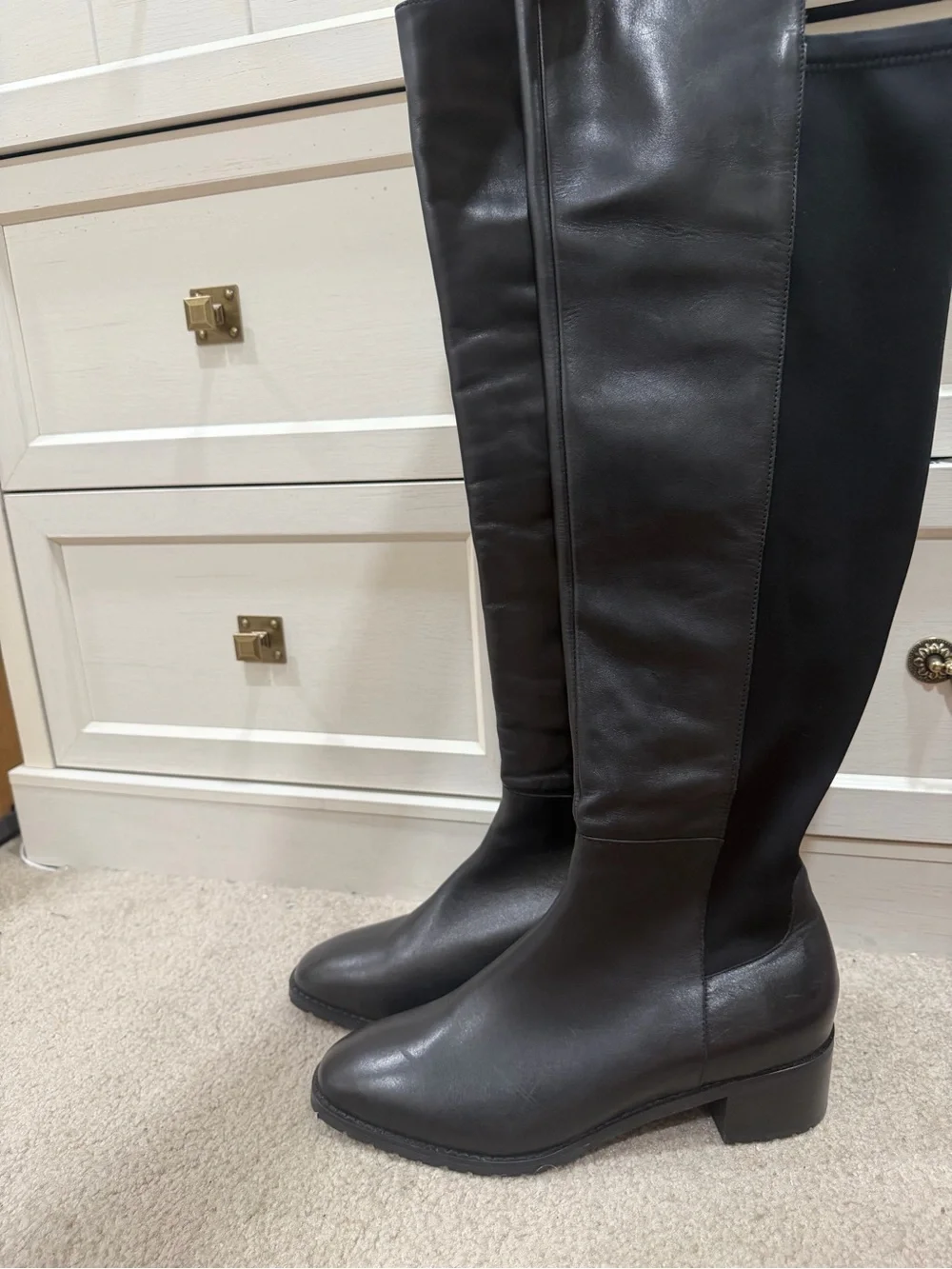 Blondo Black Over-the-Knee Leather Waterproof Riding Boots, Never Worn